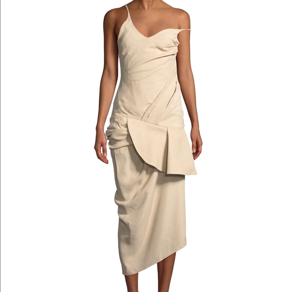 NWT Jacquemus La Robe Sol Off-the-Shoulder Midi Dress